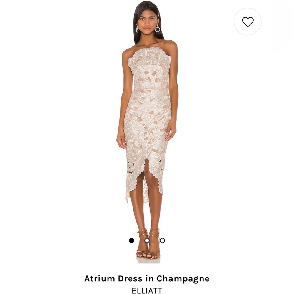 Elliatt Atrium Midi Dress in Champagne